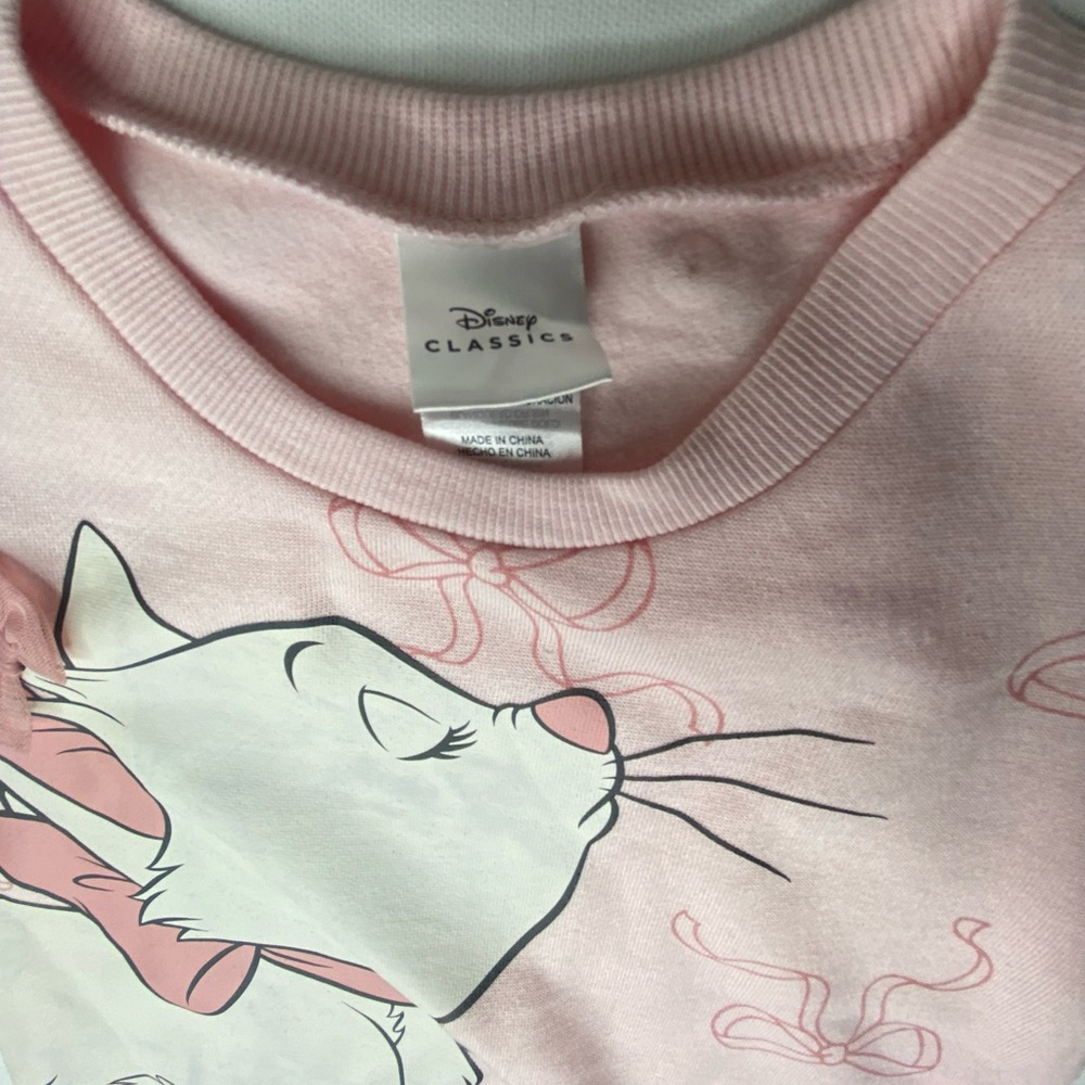 Disney Classic Matching Set Pastel Pink Graphic Sweater Kids Girls Size 5 - Picture 4 of 8